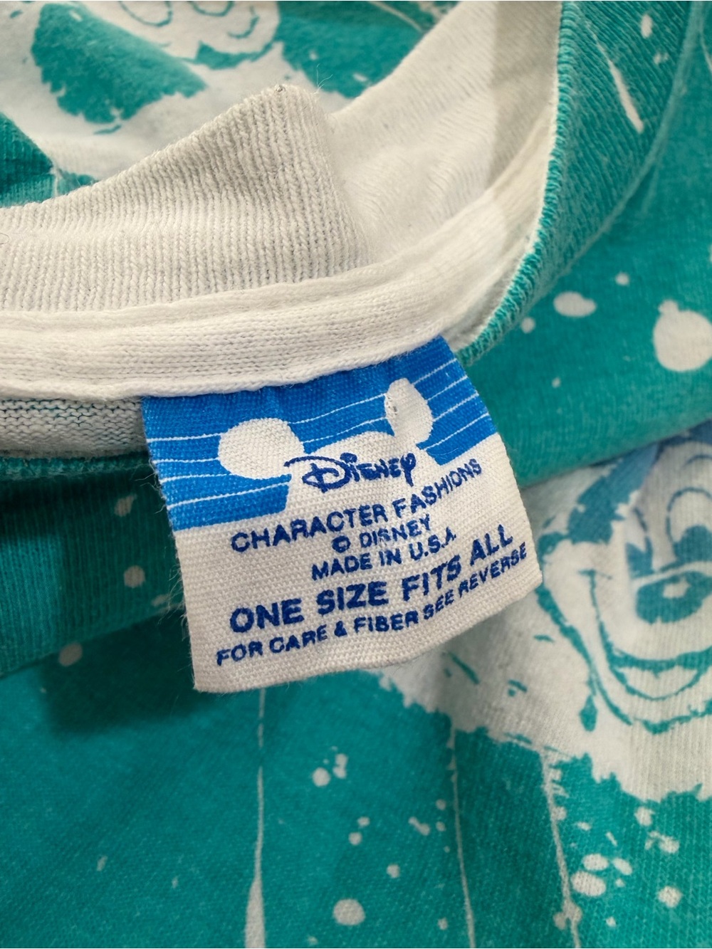 Disney Vintage 90s Splatter Sleeve Tee with Mickey Print - Picture 3 of 4